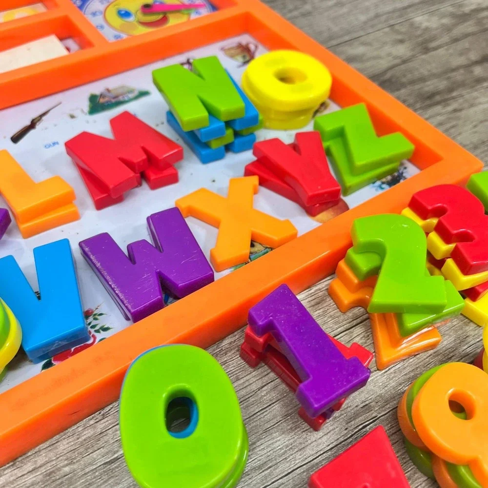 Vintage Educational Magnet Board: Nursery Decor with Letters & Numbers